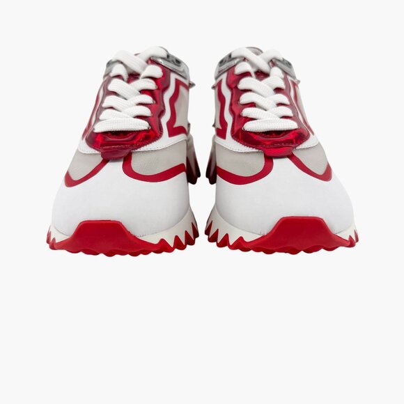 Christian Louboutin Sharkina White Mesh Red Sneakers Size 38 US 8 Women's 6968 - Picture 6 of 14